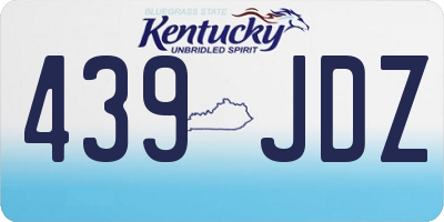 KY license plate 439JDZ