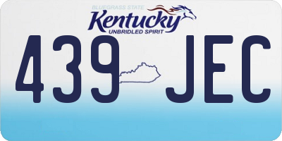 KY license plate 439JEC