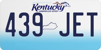 KY license plate 439JET