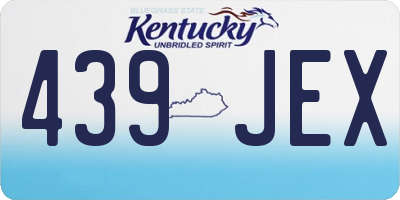 KY license plate 439JEX