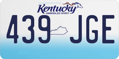 KY license plate 439JGE
