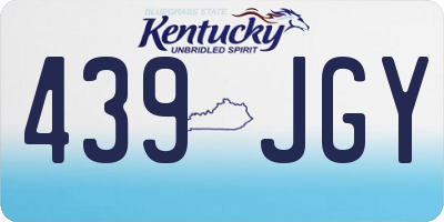 KY license plate 439JGY