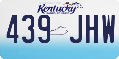 KY license plate 439JHW