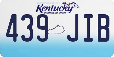 KY license plate 439JIB