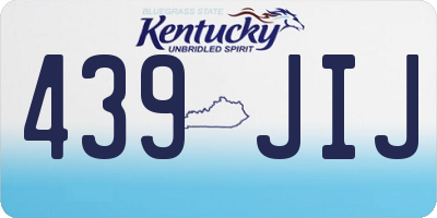 KY license plate 439JIJ