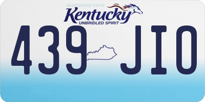 KY license plate 439JIO