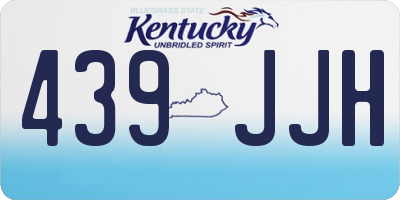 KY license plate 439JJH