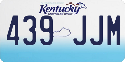 KY license plate 439JJM