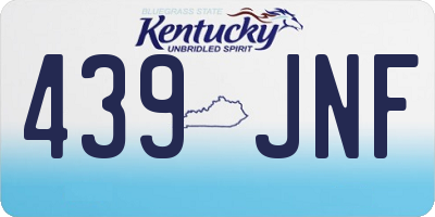 KY license plate 439JNF