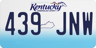 KY license plate 439JNW