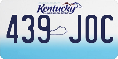 KY license plate 439JOC