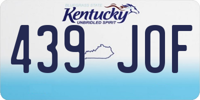 KY license plate 439JOF