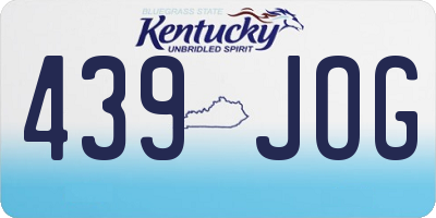 KY license plate 439JOG