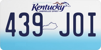 KY license plate 439JOI