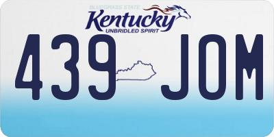 KY license plate 439JOM