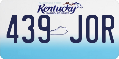 KY license plate 439JOR