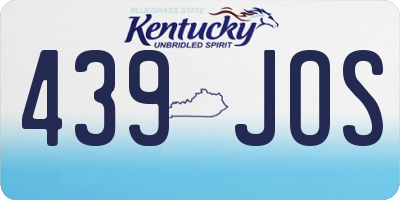 KY license plate 439JOS
