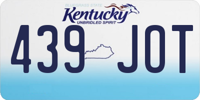 KY license plate 439JOT
