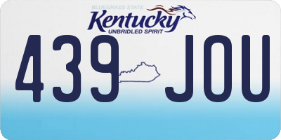 KY license plate 439JOU