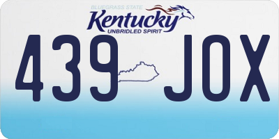 KY license plate 439JOX