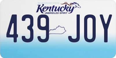 KY license plate 439JOY