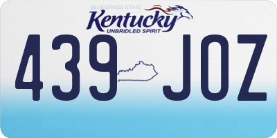 KY license plate 439JOZ