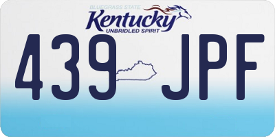 KY license plate 439JPF