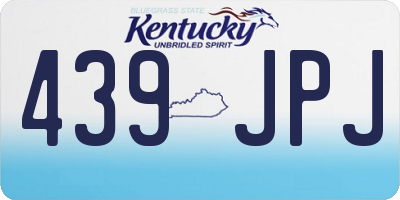 KY license plate 439JPJ