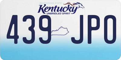 KY license plate 439JPO