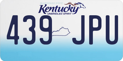 KY license plate 439JPU