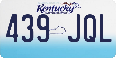 KY license plate 439JQL