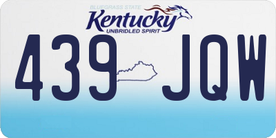 KY license plate 439JQW