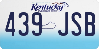KY license plate 439JSB