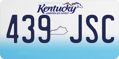 KY license plate 439JSC