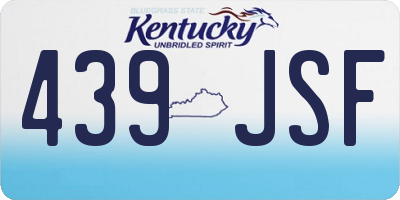 KY license plate 439JSF