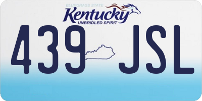 KY license plate 439JSL