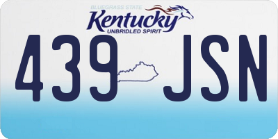 KY license plate 439JSN
