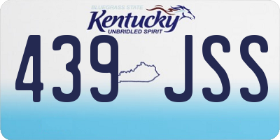 KY license plate 439JSS