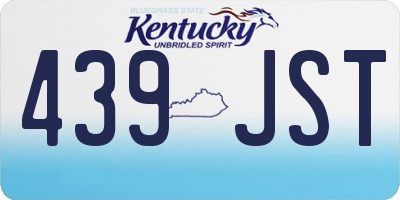 KY license plate 439JST