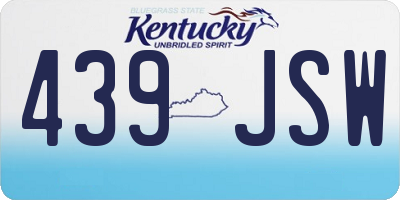 KY license plate 439JSW