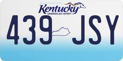 KY license plate 439JSY