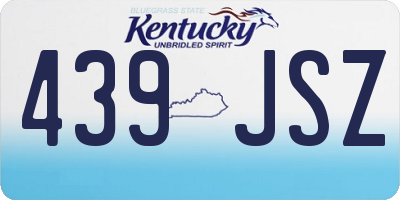 KY license plate 439JSZ