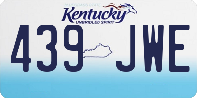 KY license plate 439JWE