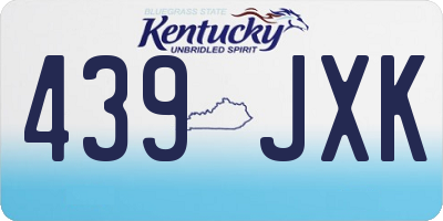 KY license plate 439JXK