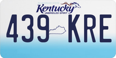 KY license plate 439KRE