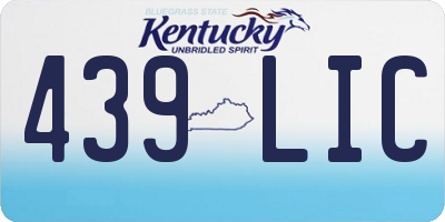 KY license plate 439LIC