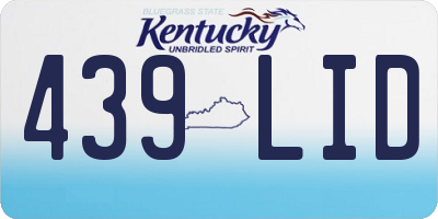 KY license plate 439LID