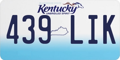 KY license plate 439LIK