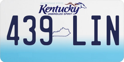 KY license plate 439LIN