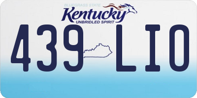 KY license plate 439LIO